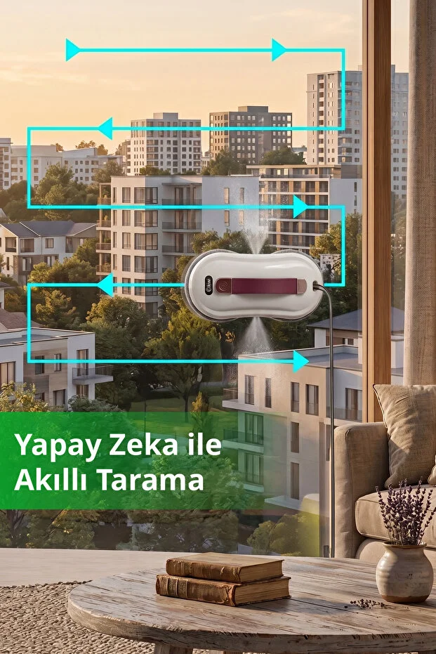 KWC-7131 Pencere Temizleme Robotu | Otomatik Emiş & Çift Mop & Uzaktan Kumanda